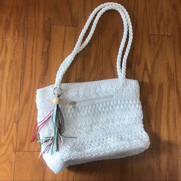 White Woven Shoulder Bag Croft & Barrow - Picture 4 of 14